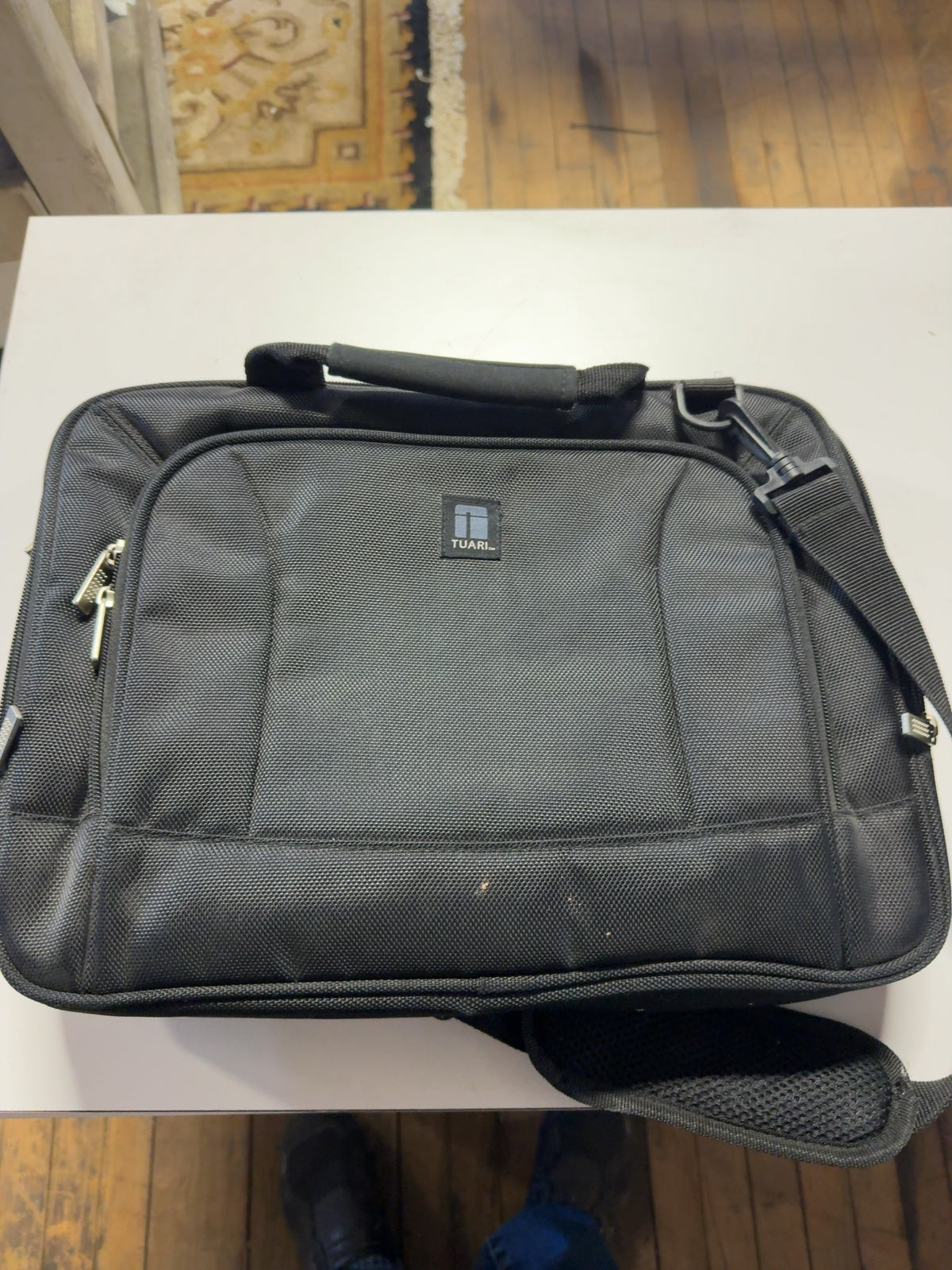 Tuari Laptop Bag Black Two Compartment 16" with Shoulder Strap