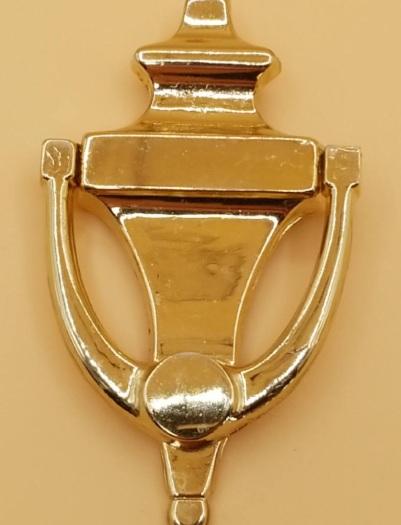 Stunning Gold Tone Door Knocker Brooch Pin Vintage Style