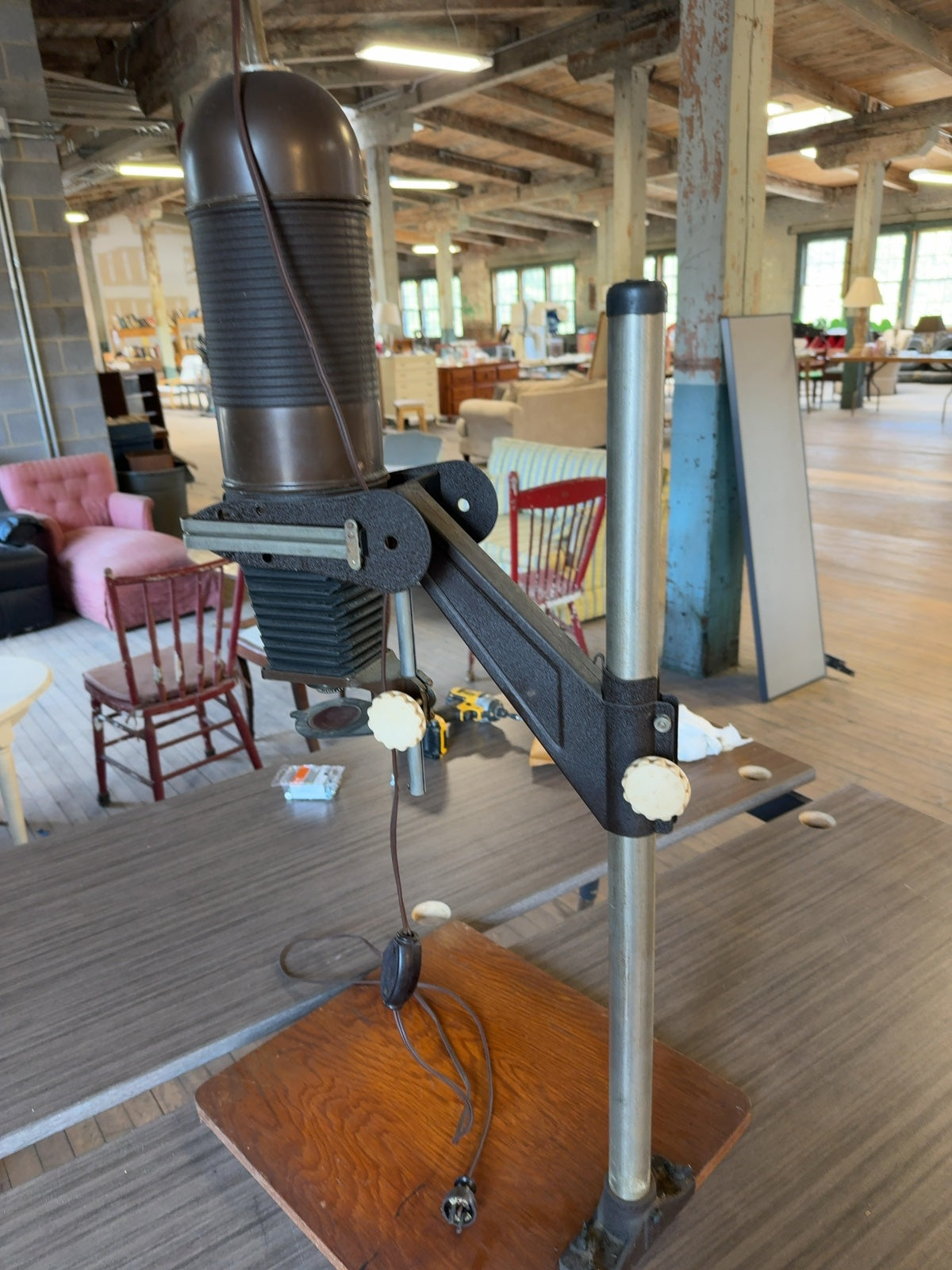 Vintage Federal of Brooklyn No. 219 Darkroom Photo Enlarger with Wood Base