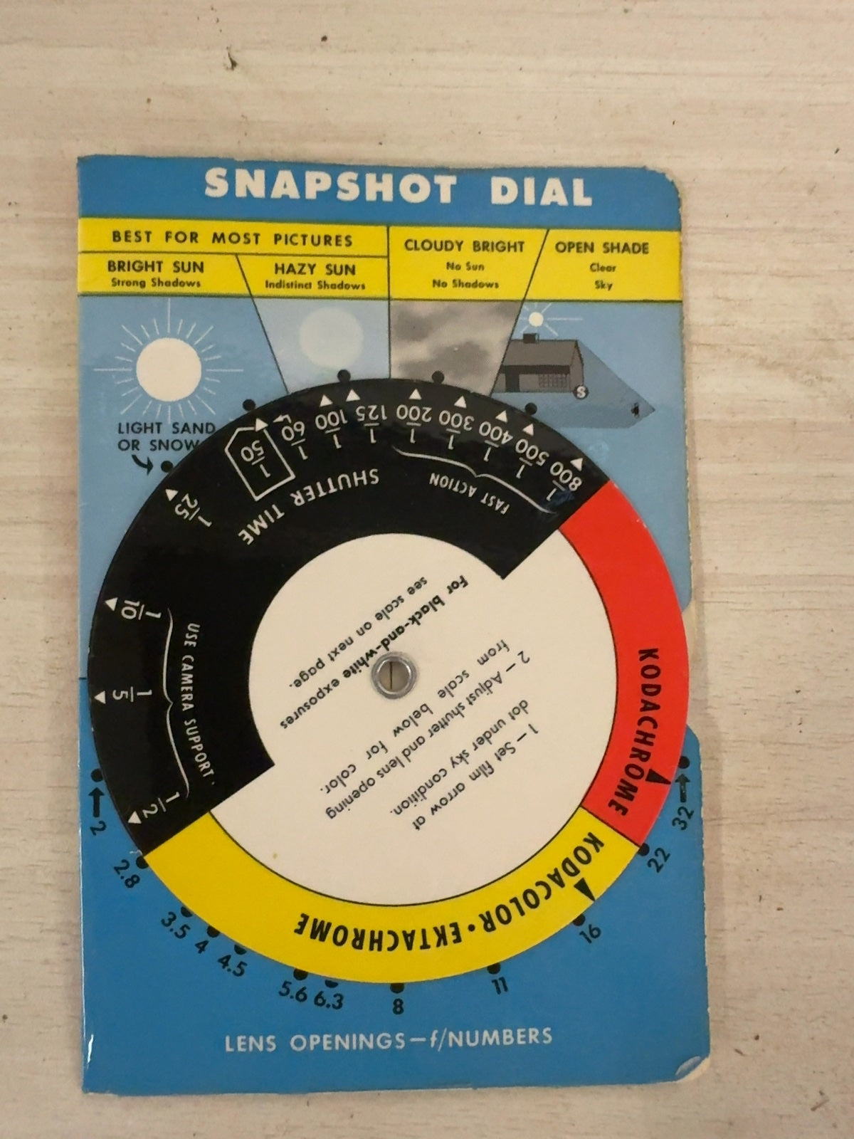 Vintage Kodak Kodaguide Snapshot Dial Exposure Calculator 1958 with Envelope