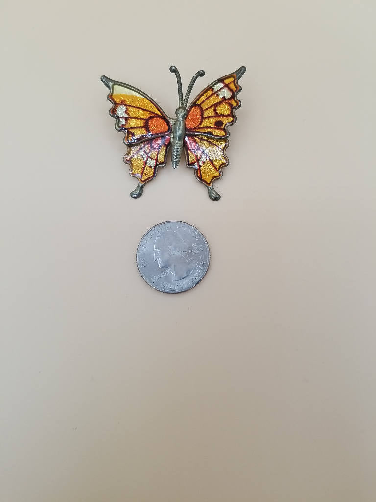 Stunning Colorful Enamel Butterfly Brooch Pin