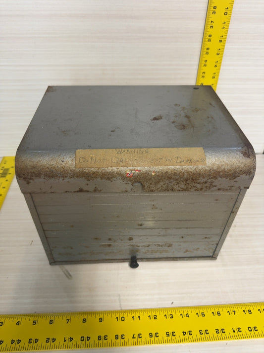 Vintage Metal Darkroom Photographic Paper Safe Light-Tight Storage Box