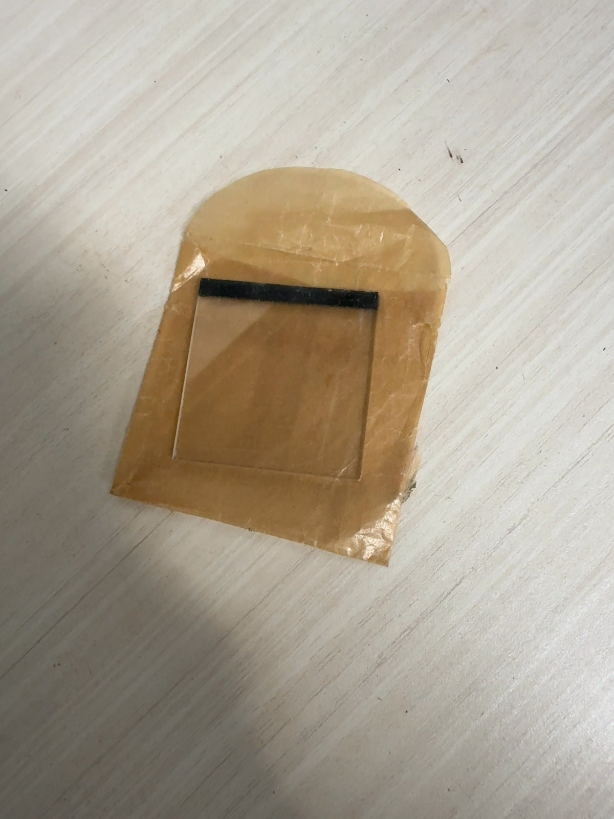 Square Cover Glass Plate with Taped Edge in Paper Sleeve
