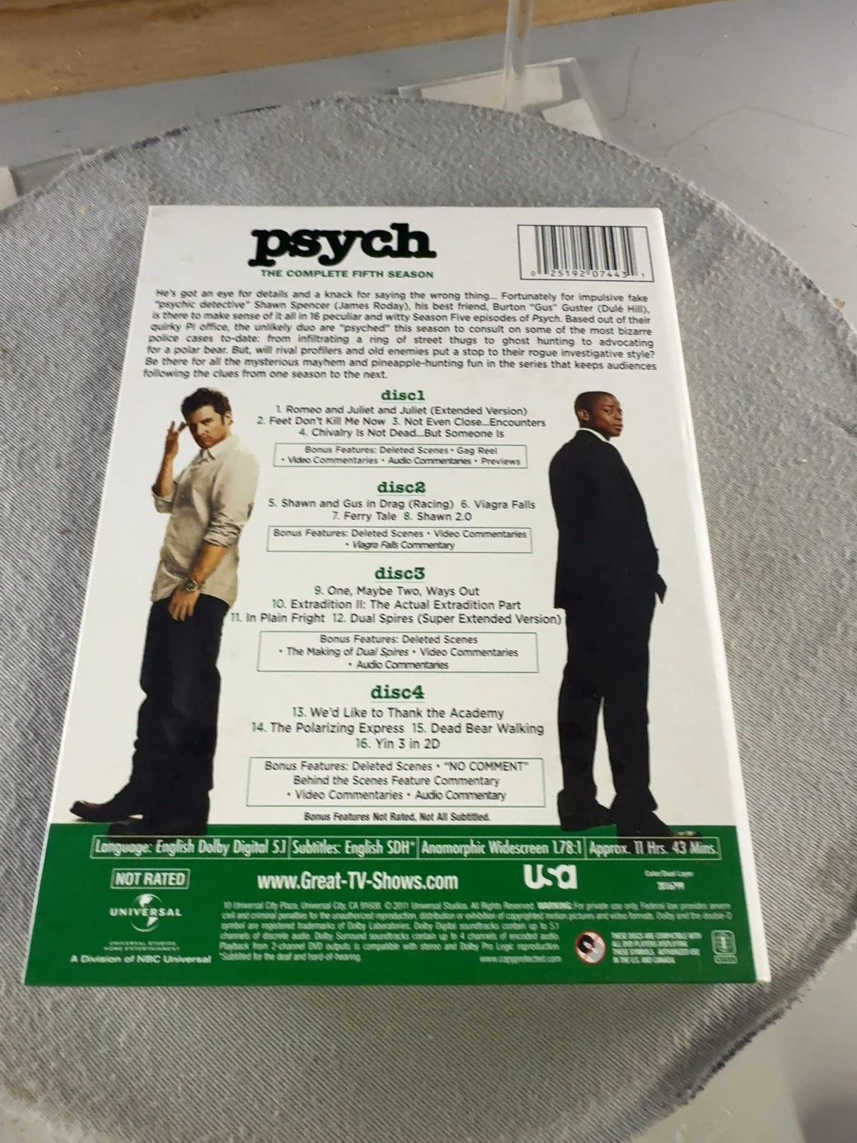 Psych (DVD, 2010) Very Good James Roday Universal Dulé Hill