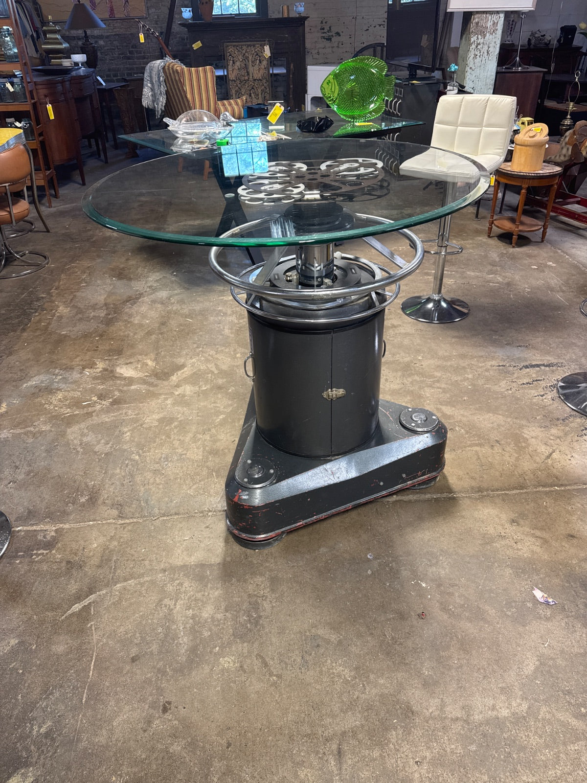 One of a Kind High-Top Bistro Table — 1970s TV Studio Camera Pedestal