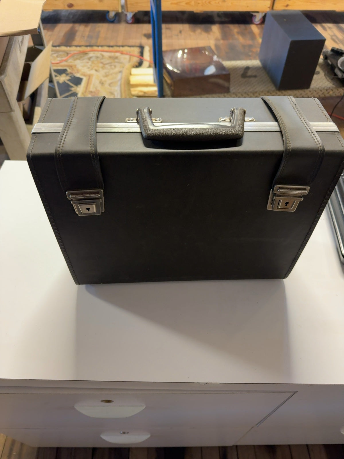 Vintage Hard Camera Case with Foam Padding, Black, 14.5 x 11 x 5.5