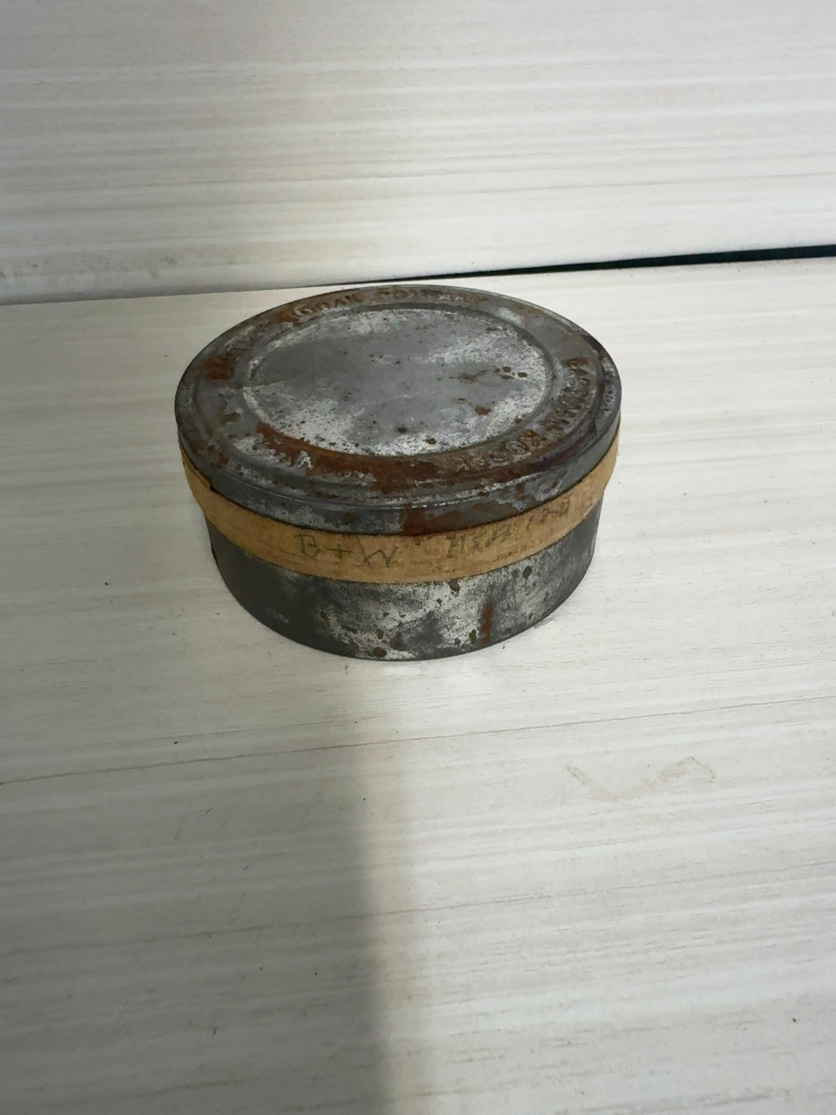 Vintage Eastman Kodak Metal 35mm Film Can Tin, Taped Shut B+W Film