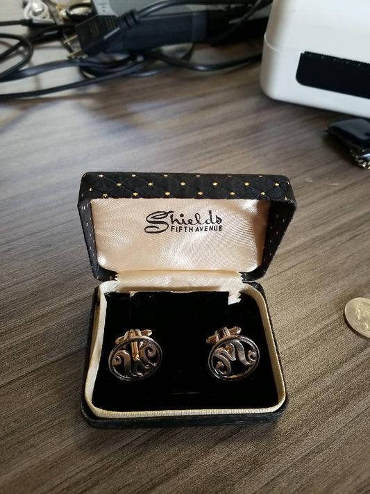 Stunning Vintage Shields Fifth Avenue Art Deco Cufflinks in Original Box