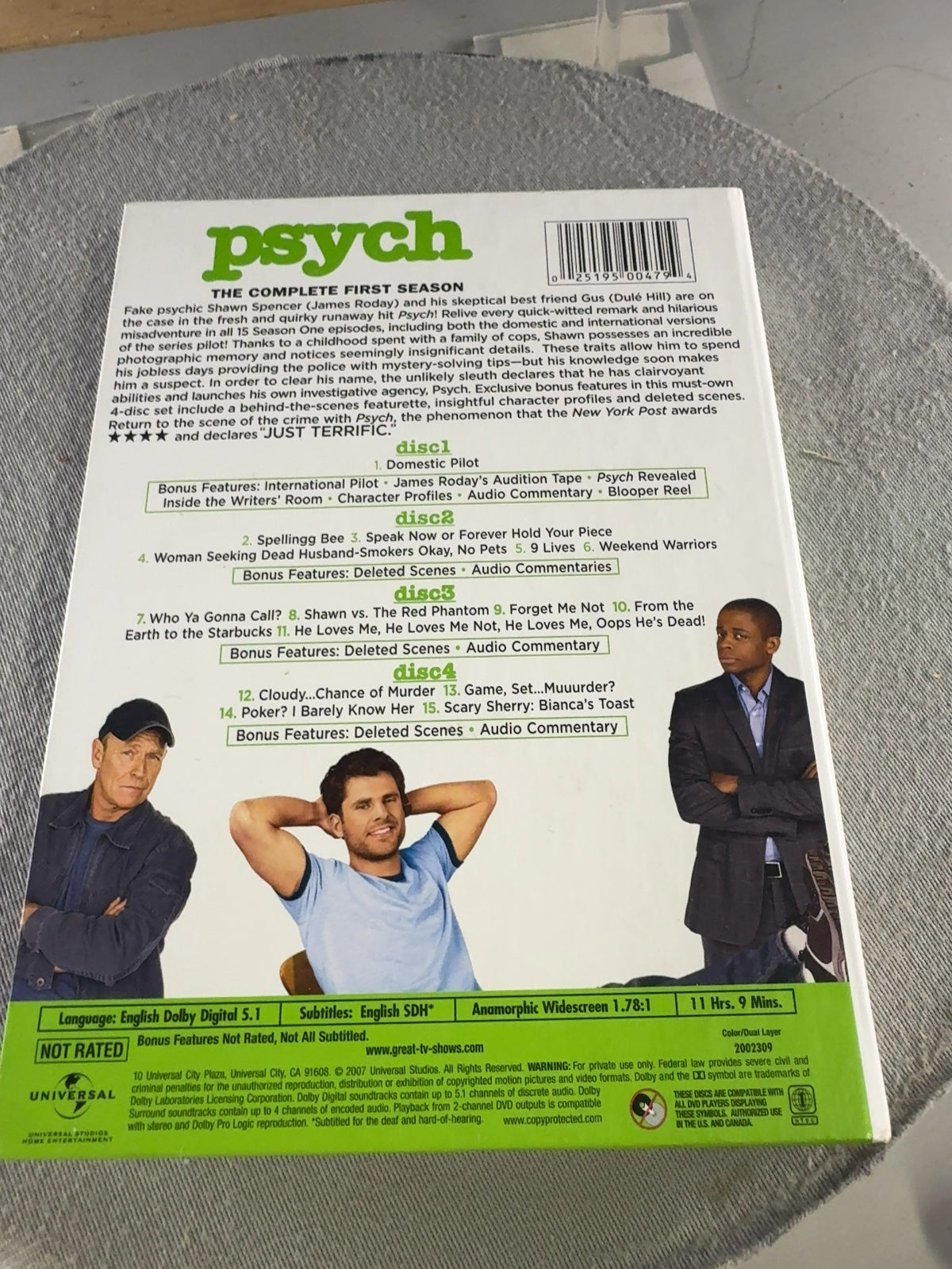 Psych (DVD, 2006) THE COMPLETE FIRST SEASON Very Good James Roday Universal