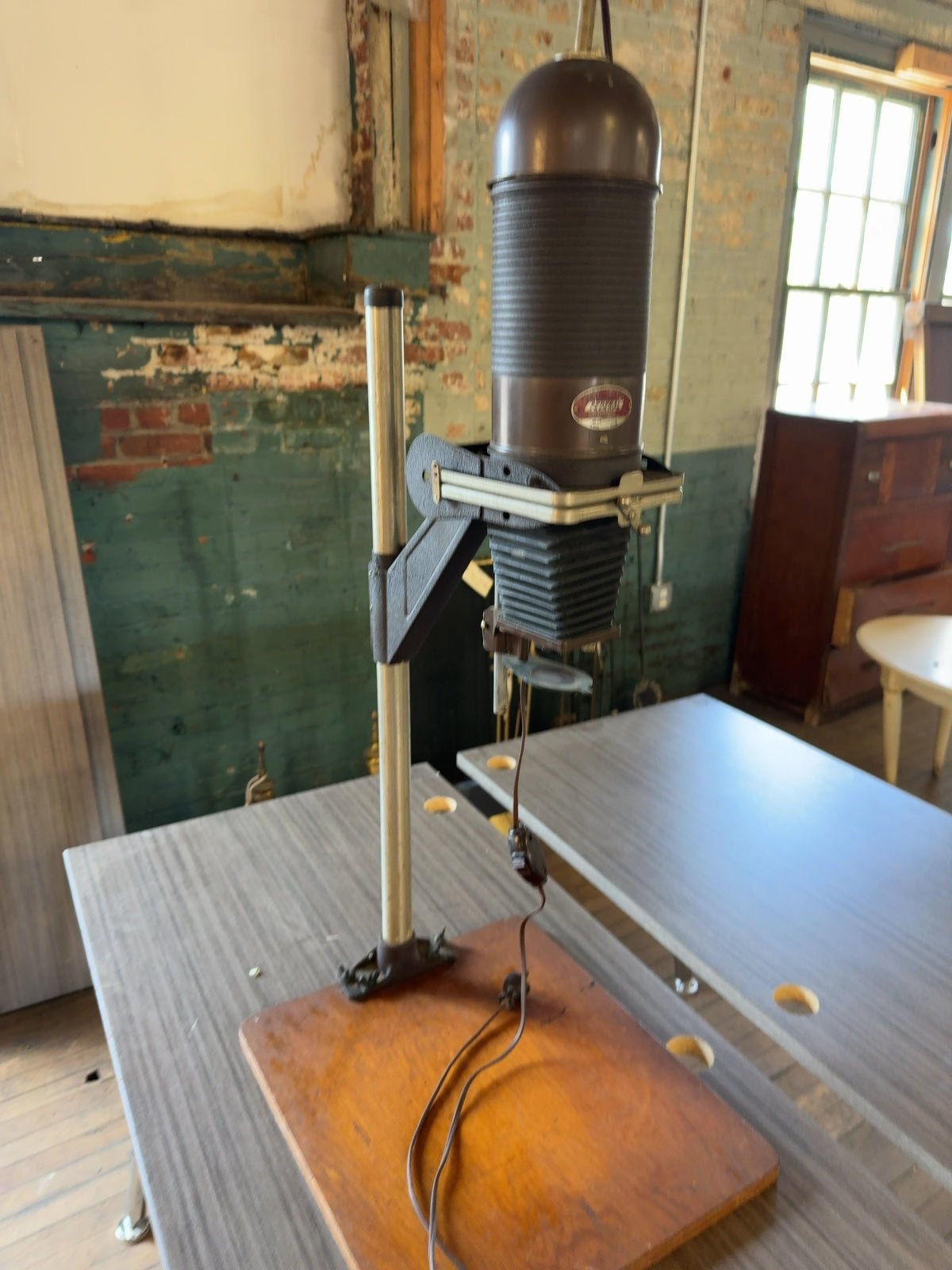 Vintage Federal of Brooklyn No. 219 Darkroom Photo Enlarger with Wood Base