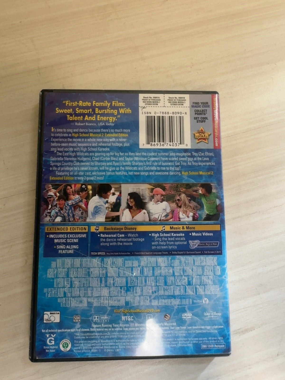 High School Musical 2 (DVD, 2007) Extended Edition Very Good Zac Efron