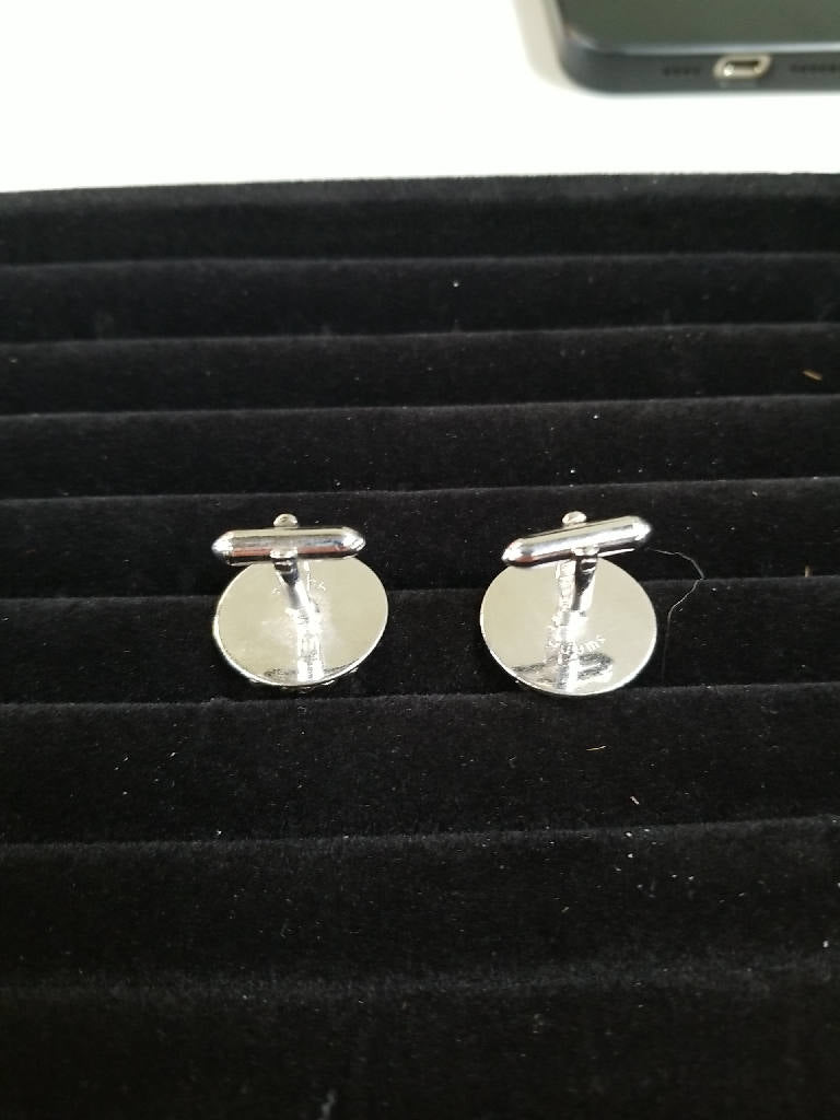 Stunning Vintage Retro Silver Swirl Round Cufflinks Elegant 1960s Men's Accessor