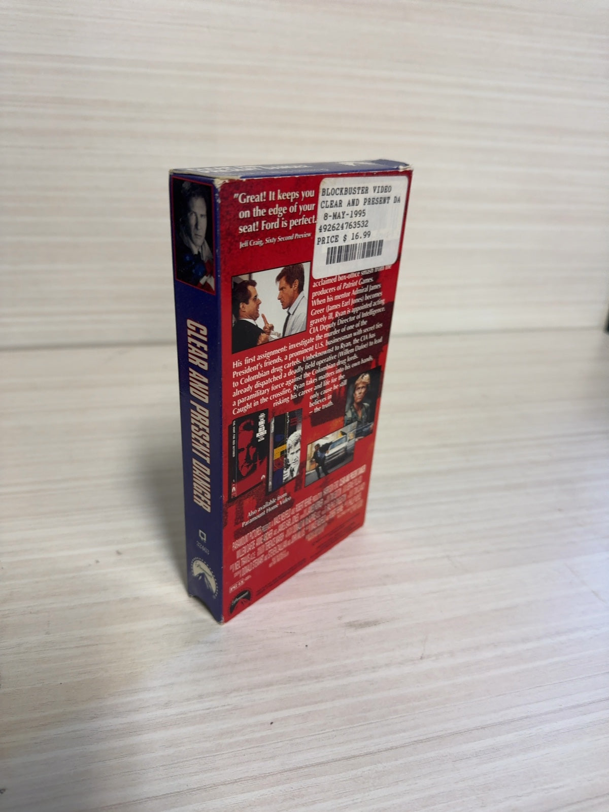 Clear and Present Danger (VHS, 1994) Harrison Ford Paramount Very Good