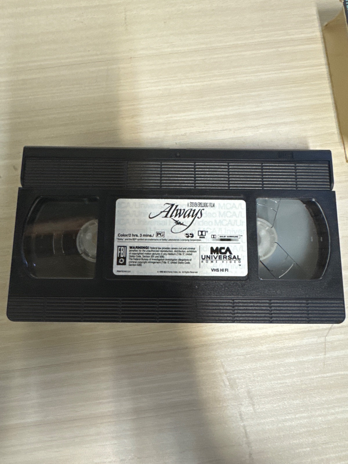 Always (VHS, 1989) Richard Dreyfuss MCA Universal Home Video Very Good