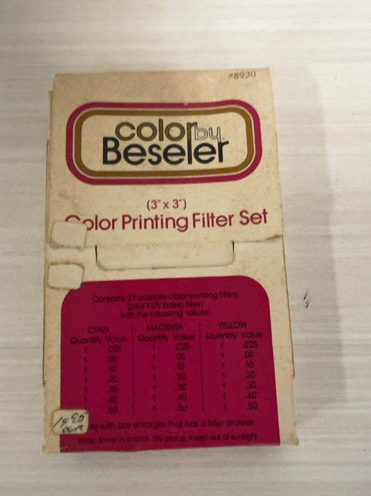 Color by Beseler 3x3 Color Printing Filter Set #8930 Darkroom Enlarger Filters