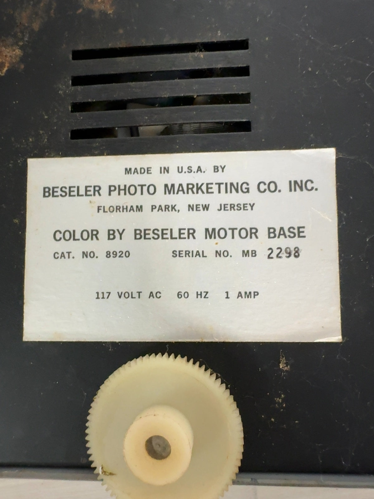 Beseler Color Motor Base 8920 Darkroom Drum Agitator - Tested