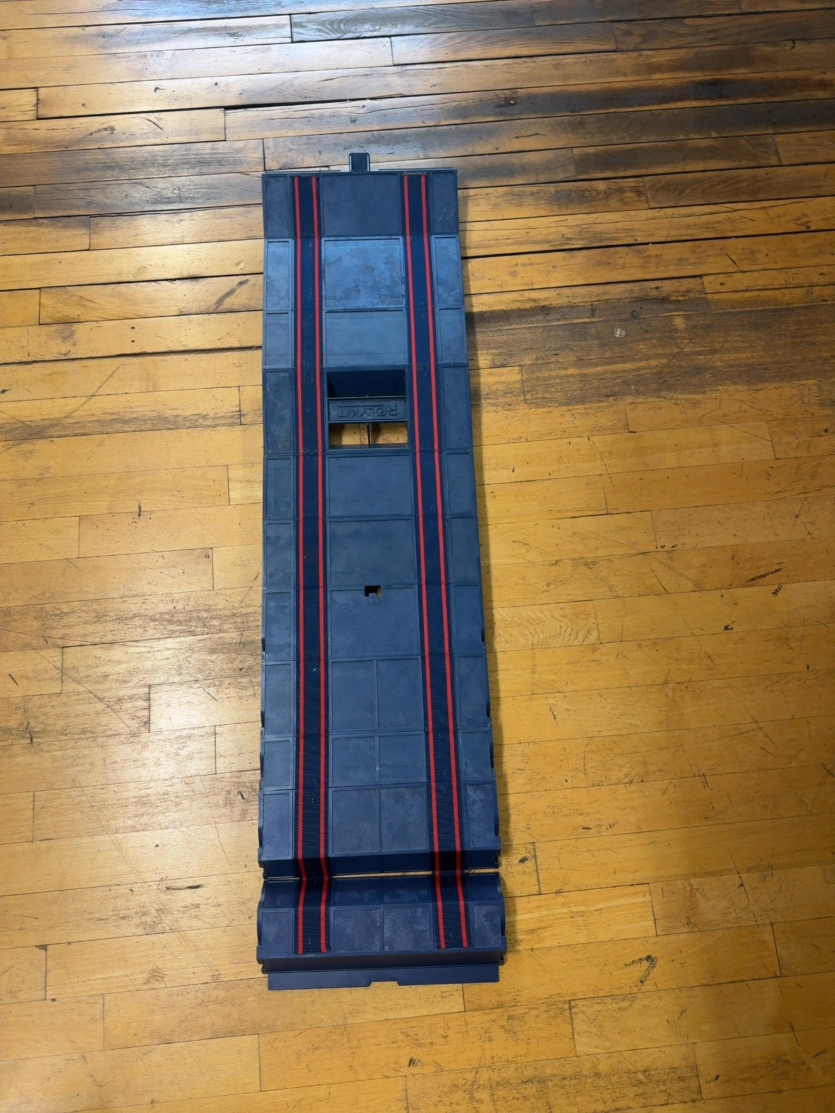 Rolykit Vintage Roll-Up Compartment Storage Organizer Box Navy Blue Red Stripe