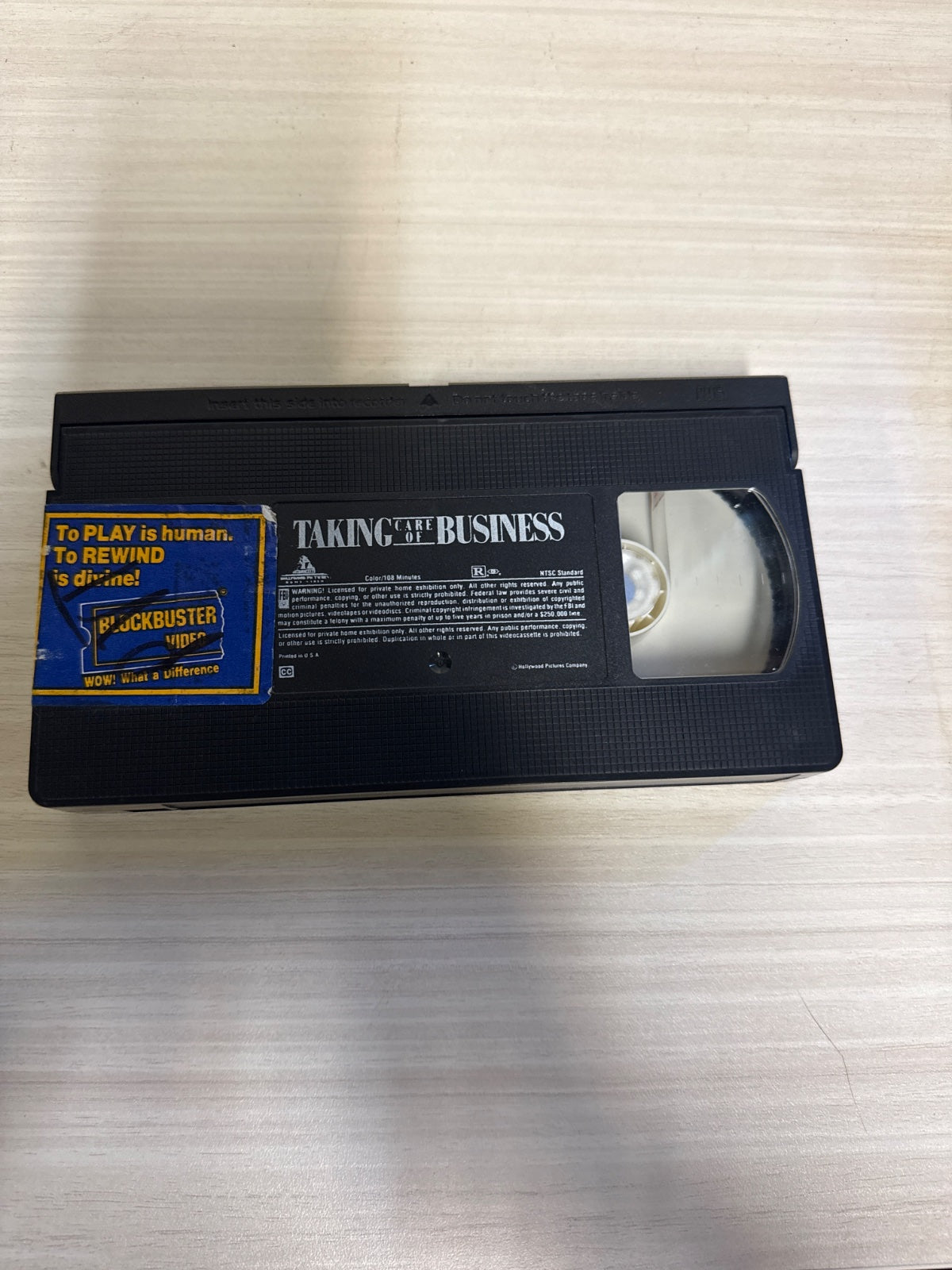Taking Care of Business (VHS, 1990) James Belushi Warner Home Video Acceptable