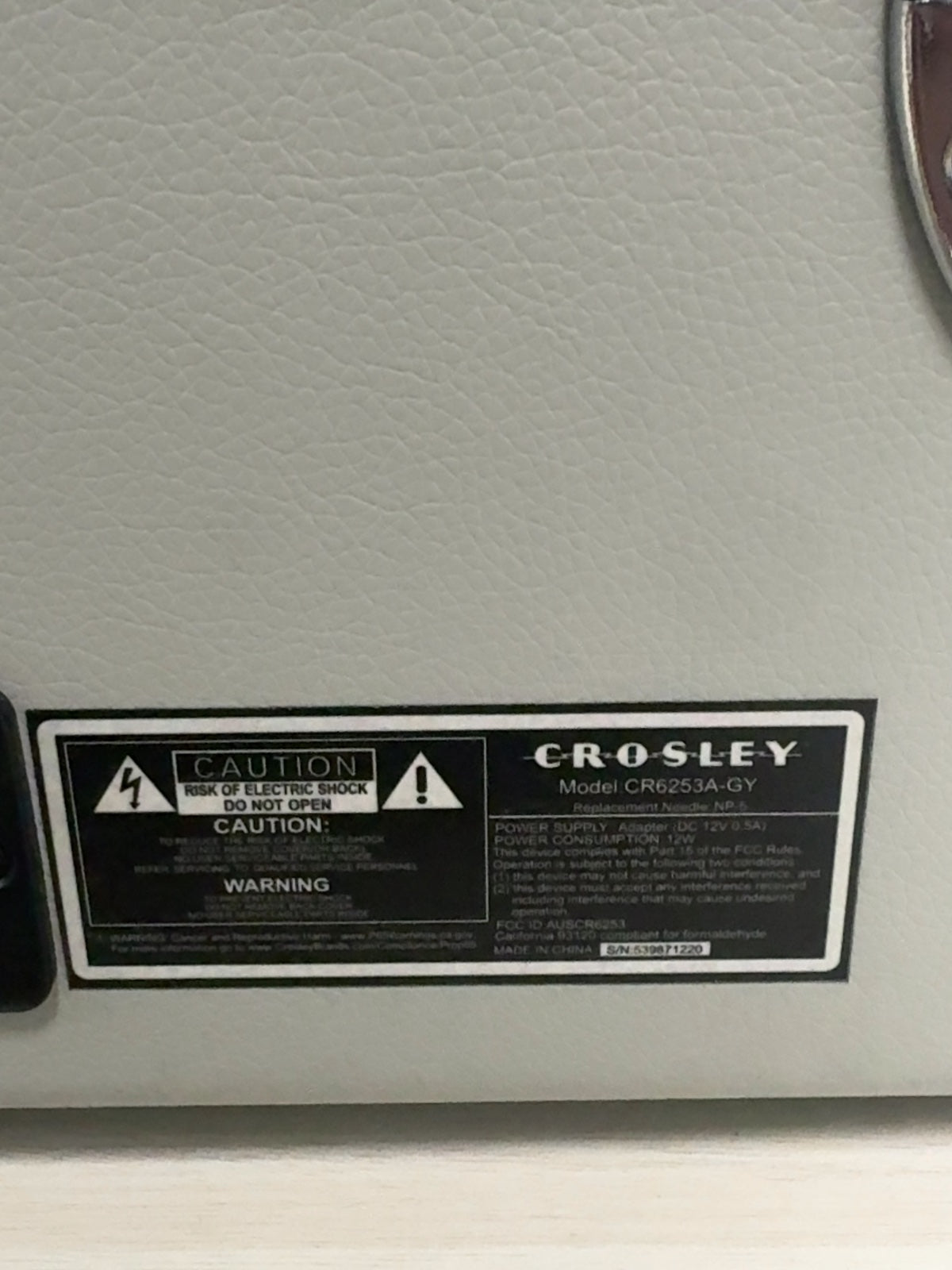 Crosley CR6253A Portable Suitcase Record Player Turntable Bluetooth Gray