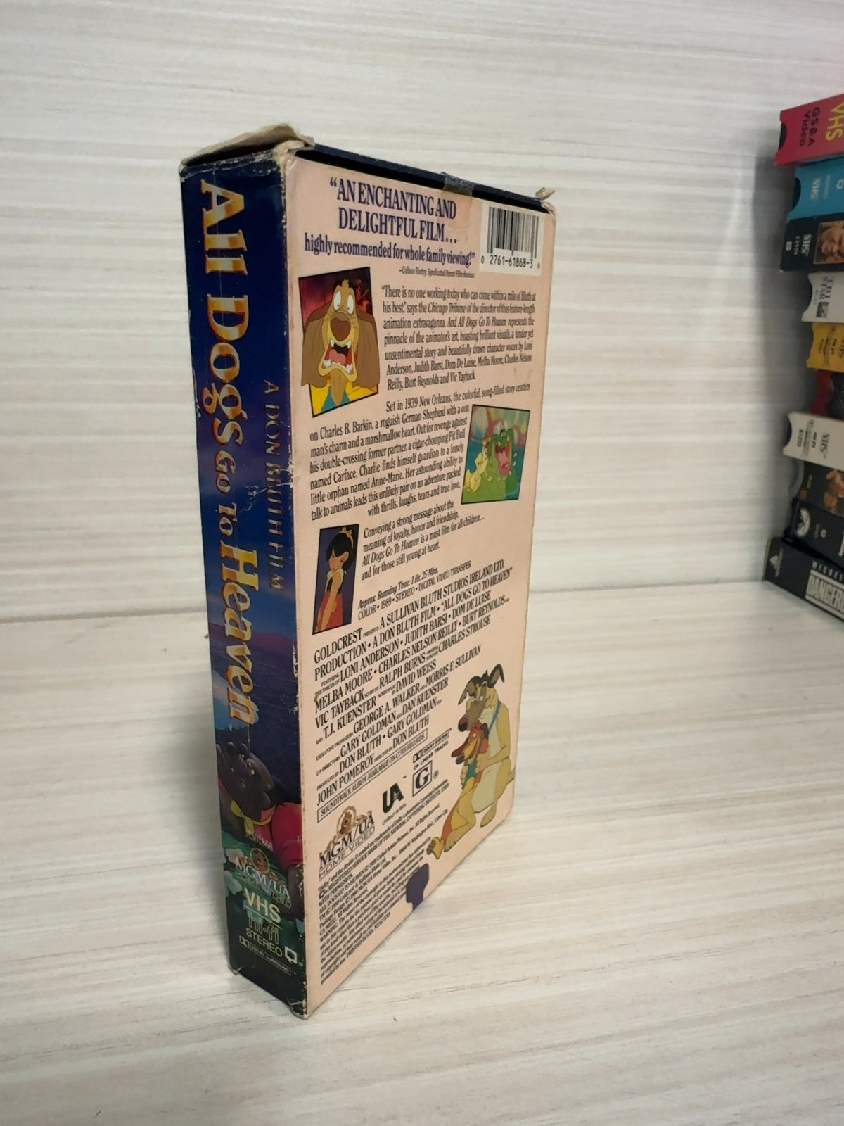 Original 1990 MGM/UA All Dogs Go To Heaven VHS Video