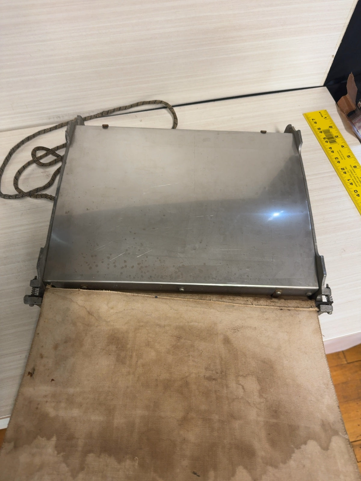 Vintage Electric Photo Print Dryer with Cloth Apron - Curved Chrome Drum Style, Untested