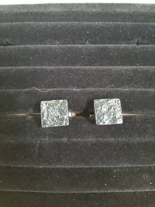 Stunning Vintage Silver-Toned Square Cufflinks