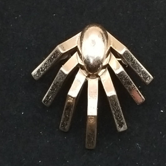 Stunning Unique Spider Brooch Gold-Tone Metal Pin Costume Jewelry