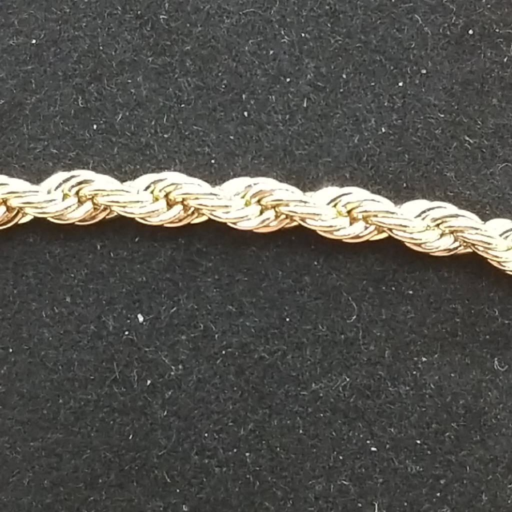 Elegant Gold-Tone Rope Chain Bracelet with Crystal Charm