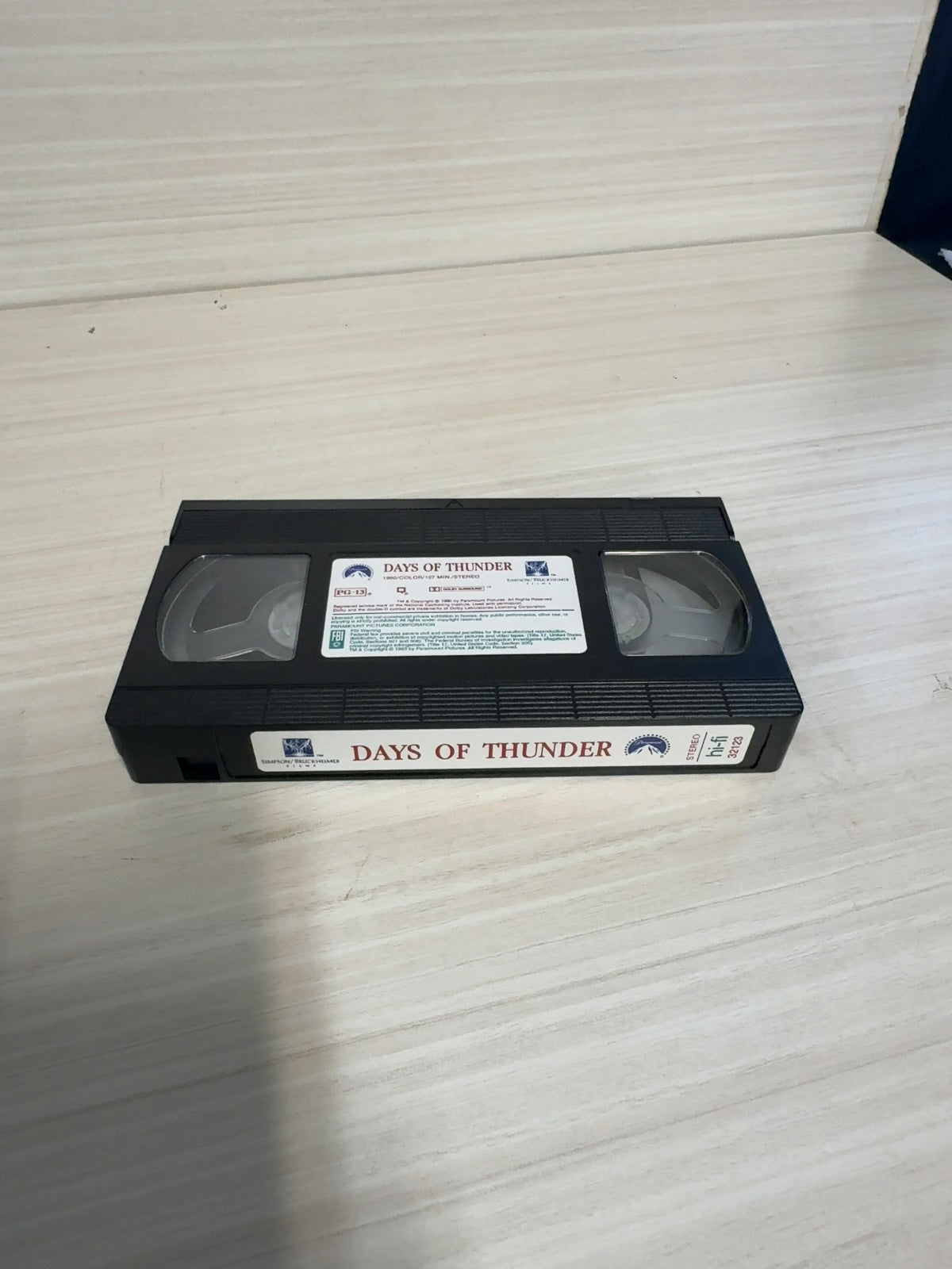 Days of Thunder (VHS, 1990) Tom Cruise Paramount