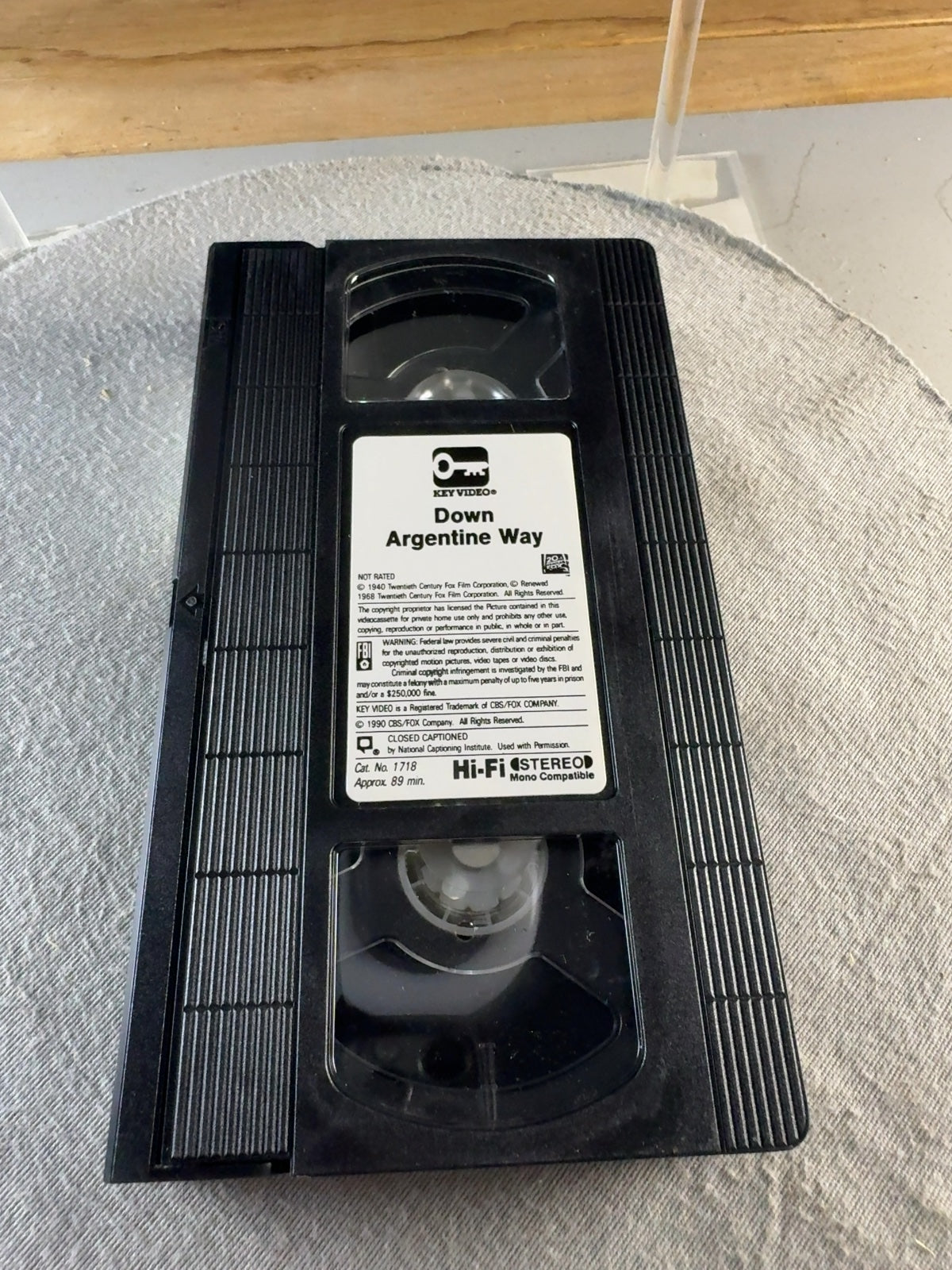 Down Argentine Way VHS Betty Grable Don Ameche Key Video 1940 Musical