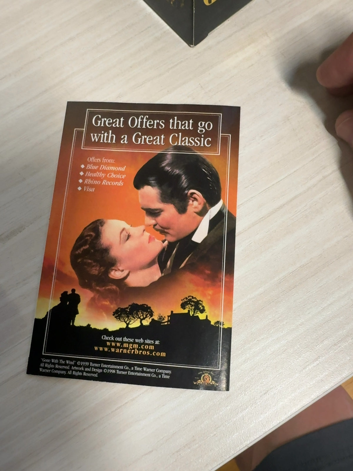 Gone with the Wind (VHS, 1998) Vivien Leigh Clark Gable MGM Very Good