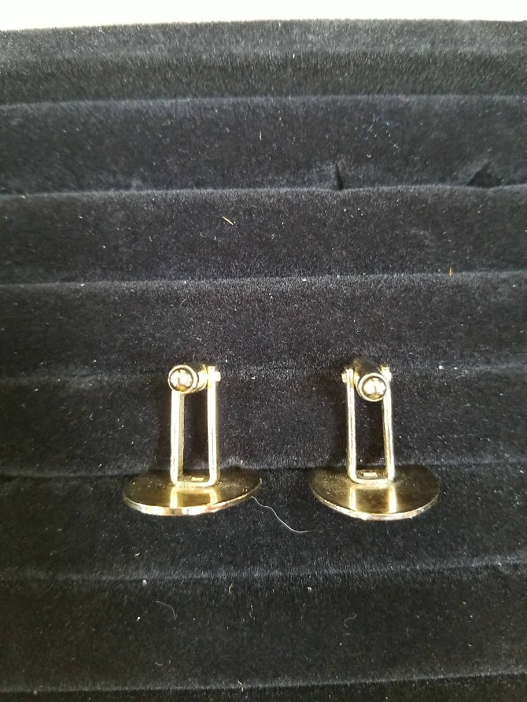 Stunning Vintage Gold Tone Engraved Cufflinks A.P. Monogram