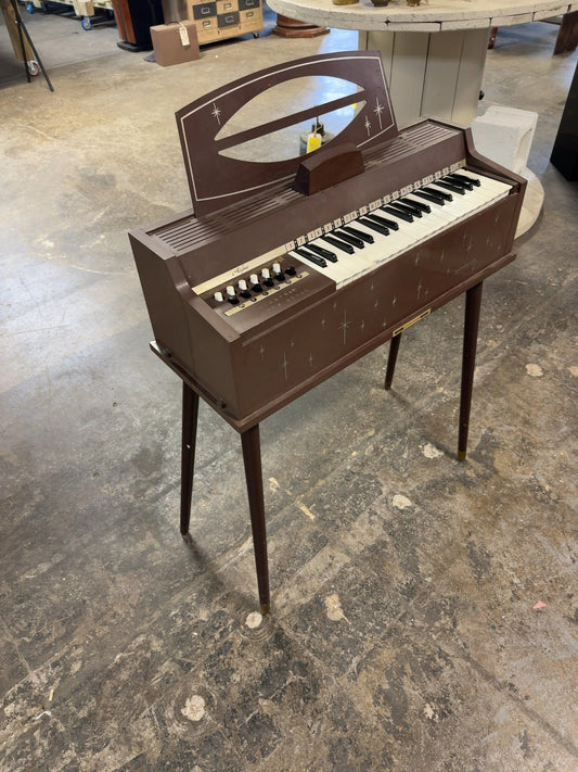 Vintage Magnus Electric Chord Organ with Mid-Century Legs - Working