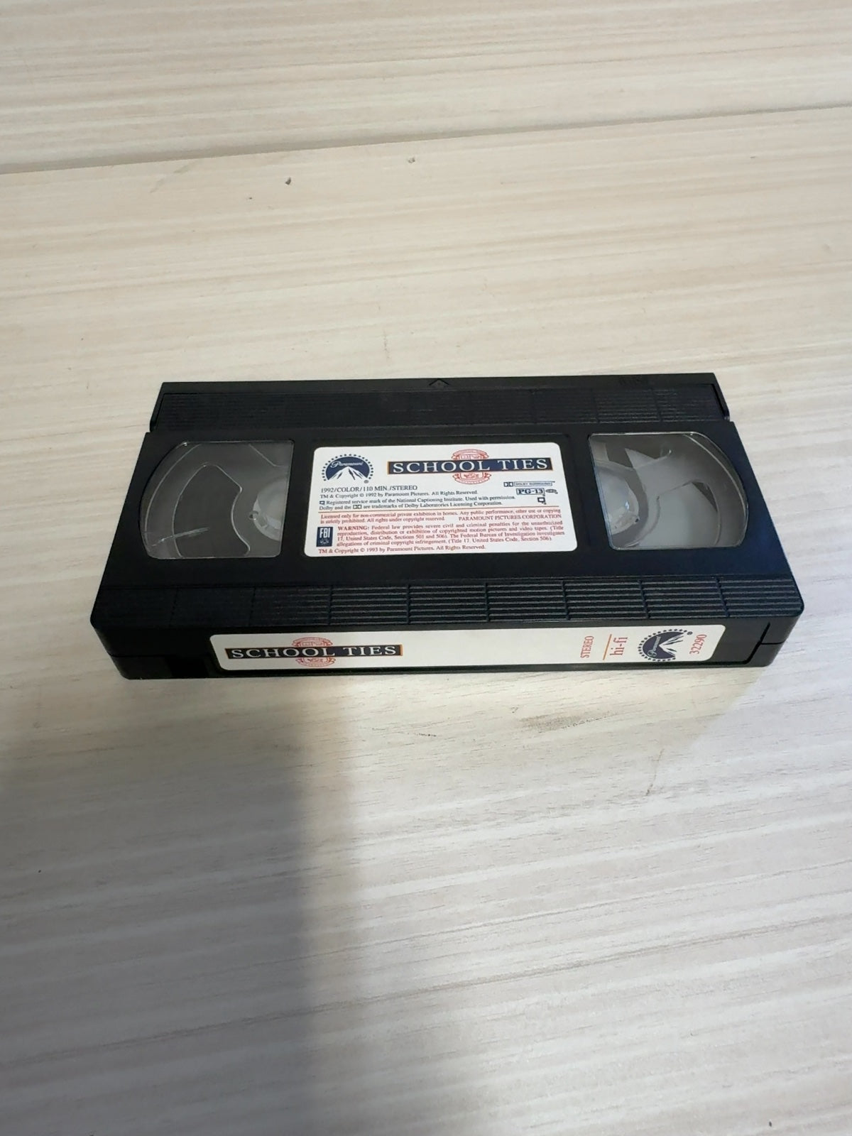School Ties (VHS, 1992) Matt Damon Paramount Pictures Acceptable