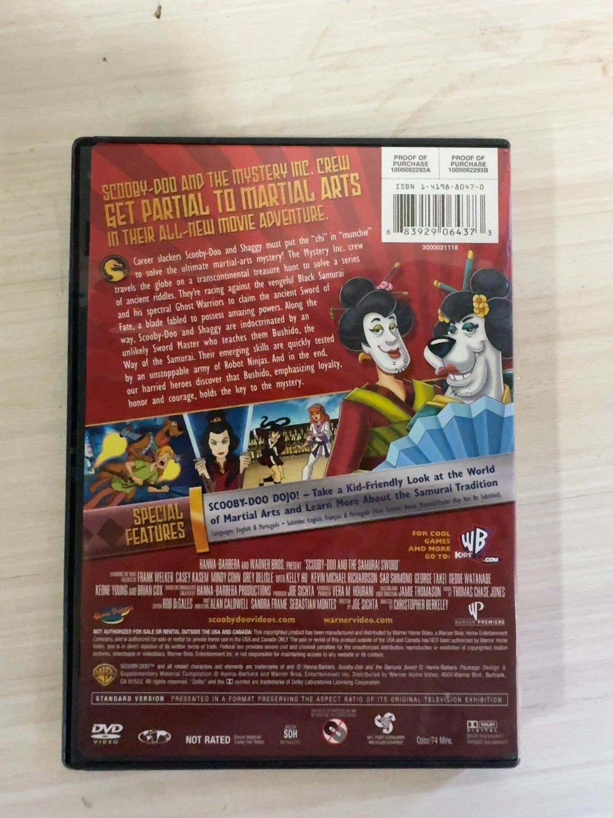 Scooby-Doo and the Samurai Sword (DVD, 2008) Very Good Warner Bros.