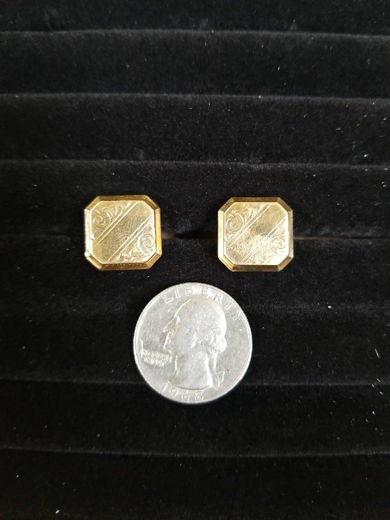 Stunning Vintage Gold-Tone Engraved Cufflinks Elegant Men’s Jewelry