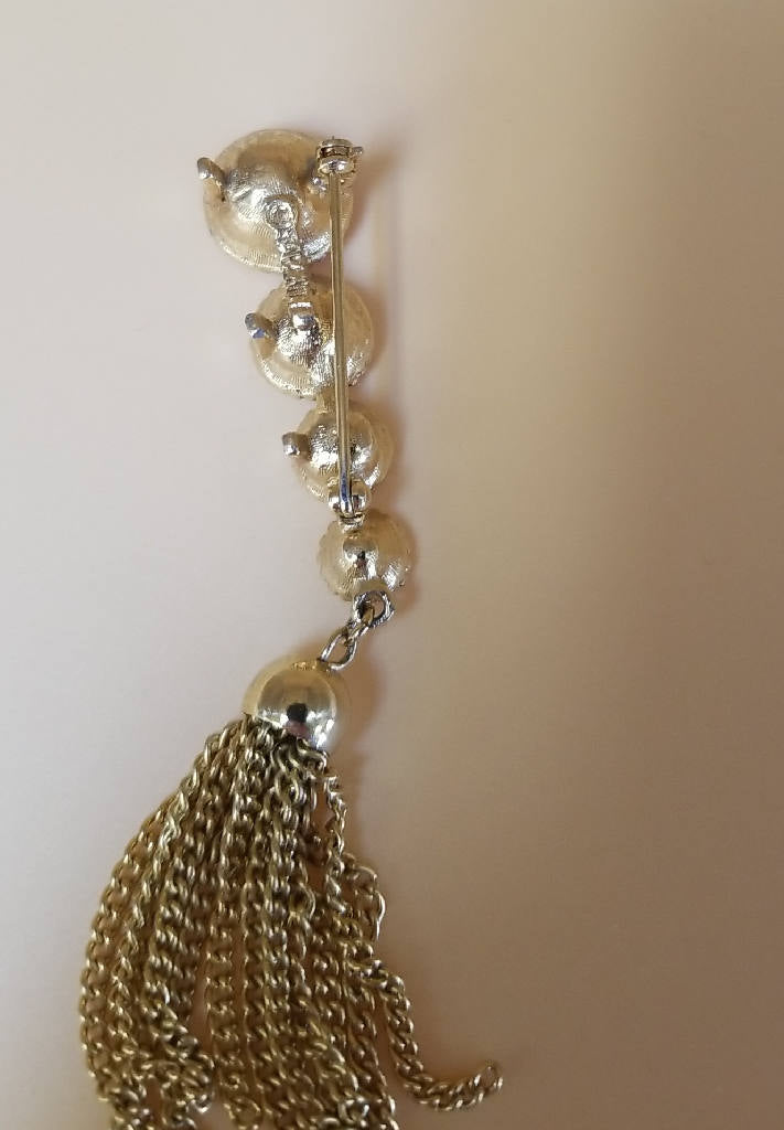 Stunning Vintage Style Purple Rhinestone Tassel Drop Earrings