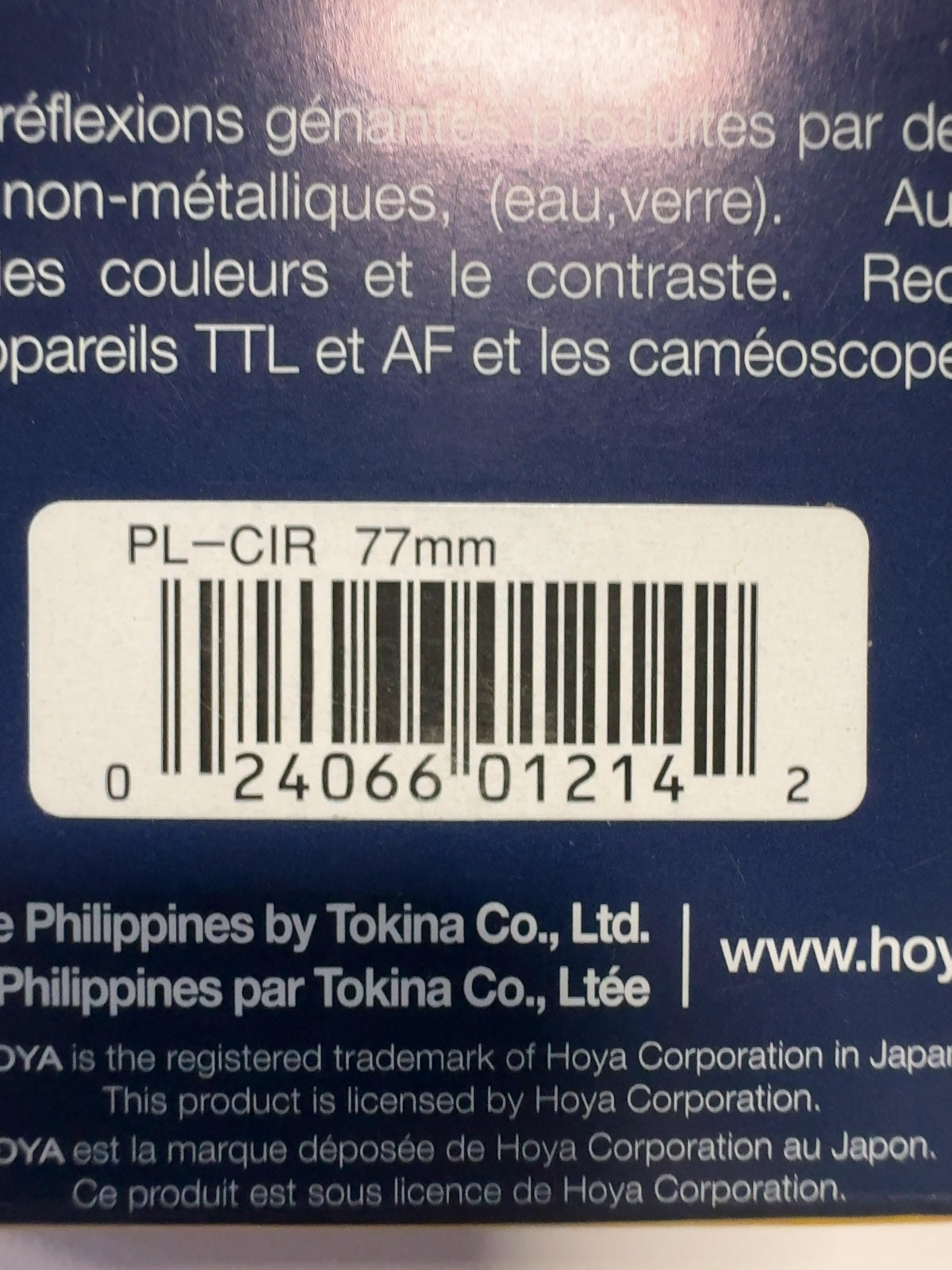 Hoya 77mm Circ-polarizer in original box