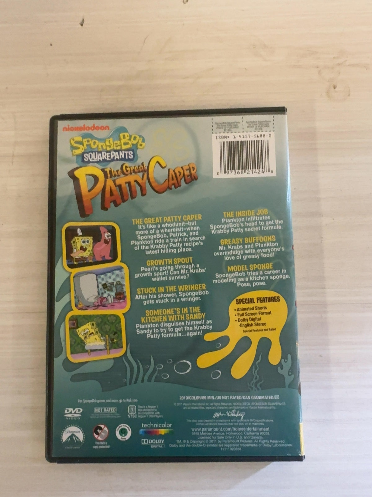 SpongeBob SquarePants: The Great Patty Caper (DVD, 2009) Very Good Paramount