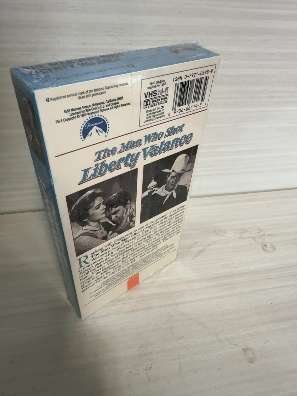 The Man Who Shot Liberty Valance (VHS, 1962) John Wayne Paramount Very Good