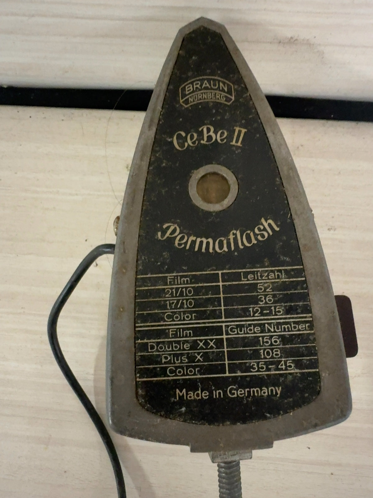 Camera Flash Braun Nornberg CeBe II PermaFlash Made in Germany Aluminum Vintage