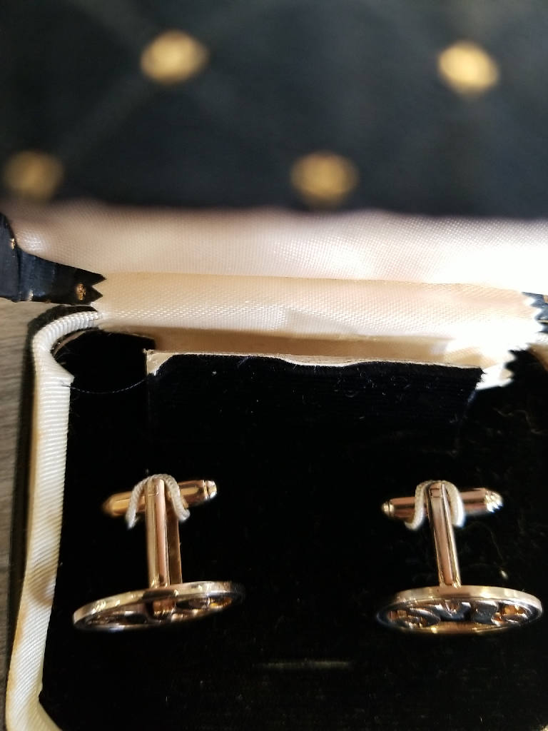 Stunning Vintage Shields Fifth Avenue Art Deco Cufflinks in Original Box