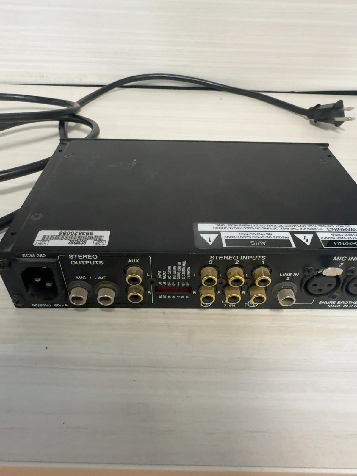 New Shure SCM262 Stereo Microphone Mixer With XLR & RCA Inputs For Commercial