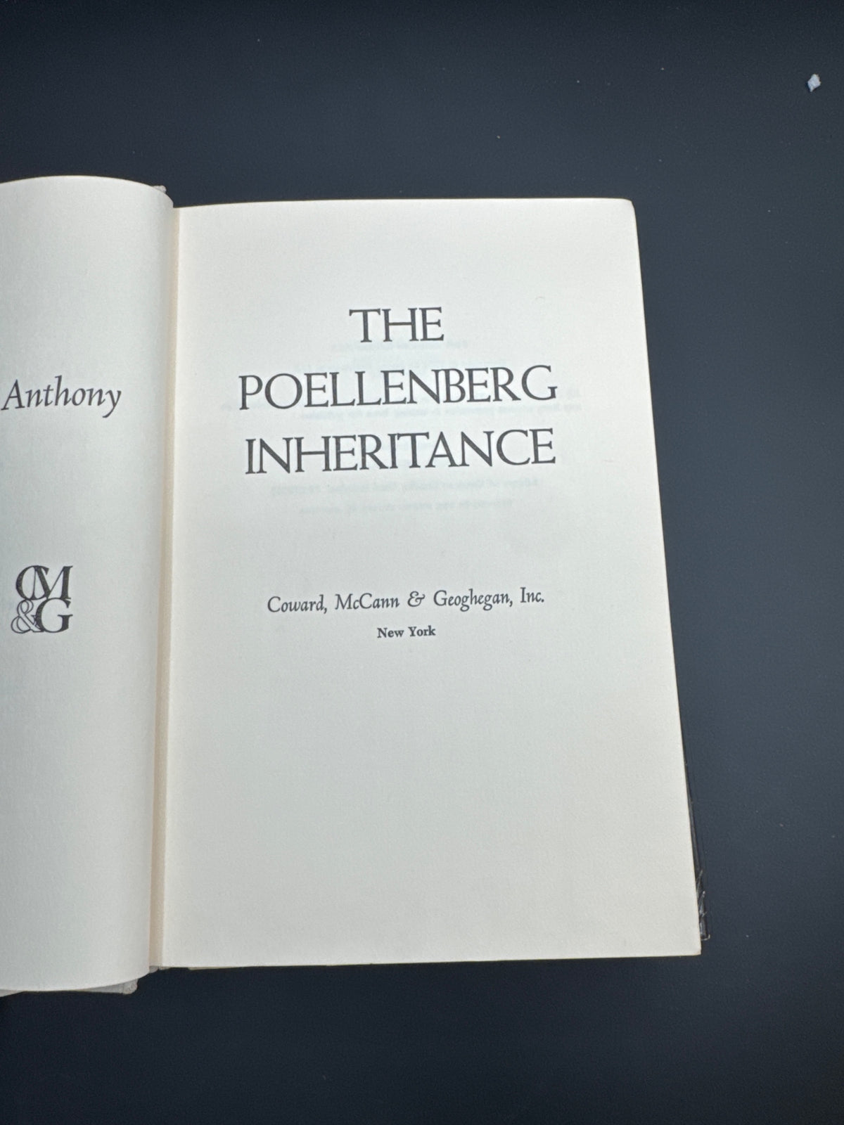 The Poellenberg inheritance Evelyn Anthony — title_page