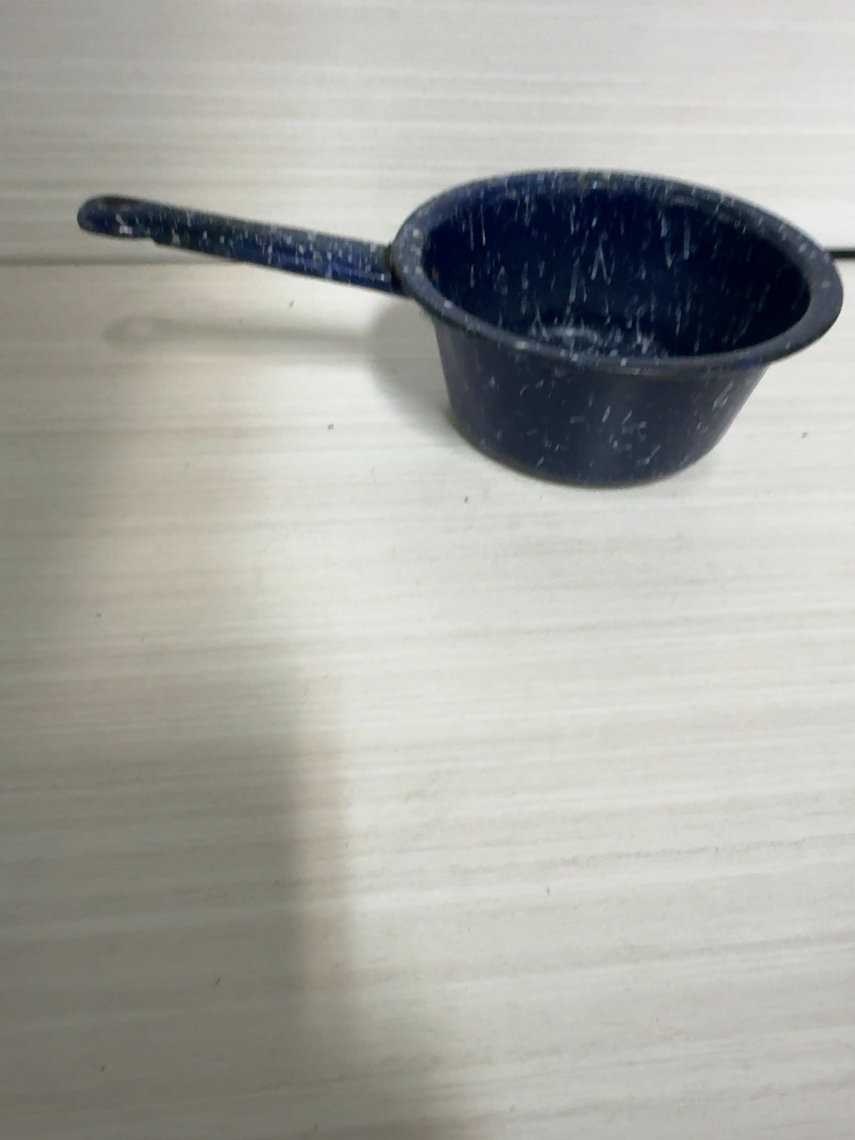 Vintage Blue Speckled Enamelware Saucepan with Handle Graniteware