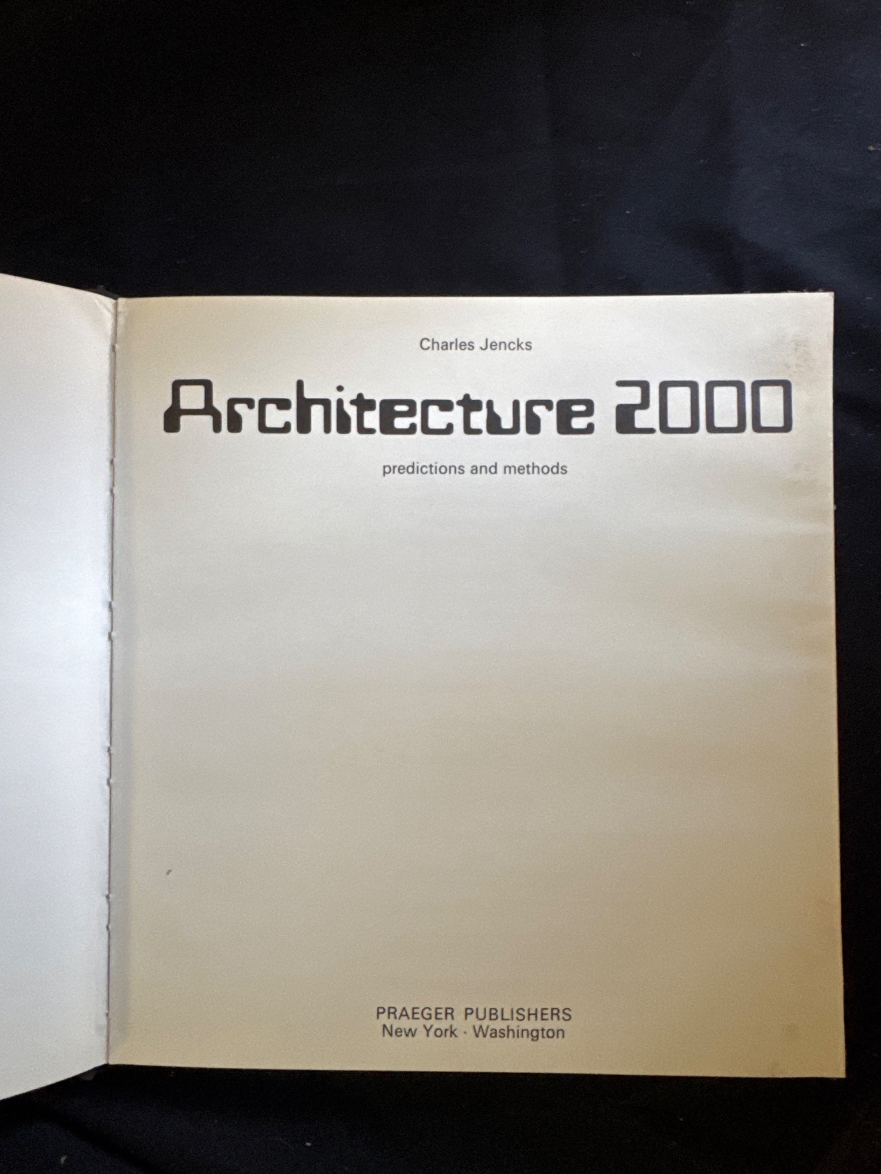 Architecture 2000; Predictions and Methods — title_page