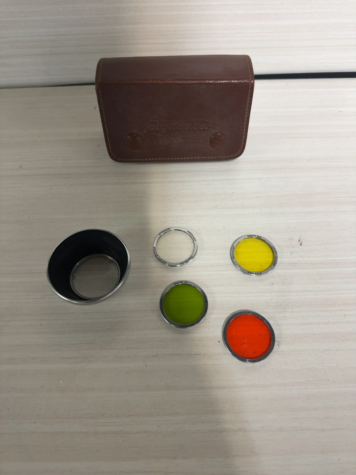 Voigtländer Vitessa Camera Filter Set with Lens Hood & Leather Case - Germany
