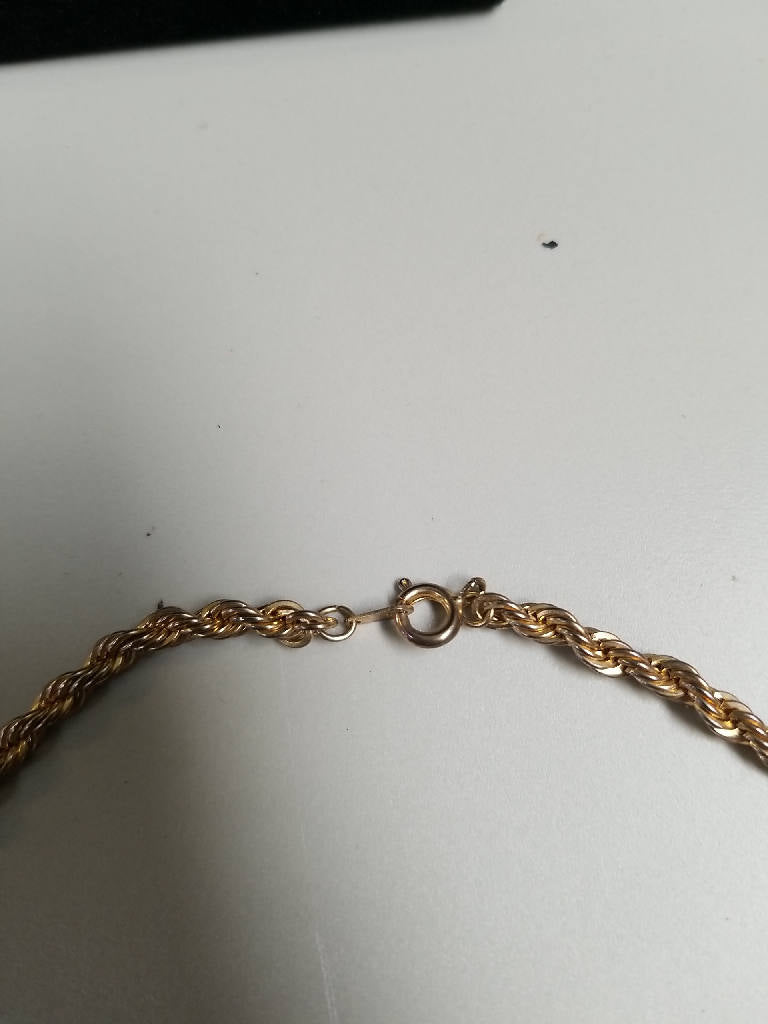 Stunning Vintage Gold Tone Rope Chain Necklace 24 Inch