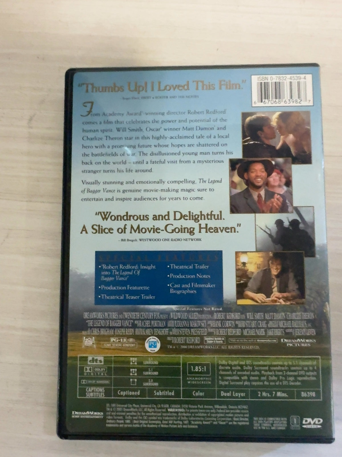 The Legend of Bagger Vance (DVD, 2000) Widescreen Very Good Will Smith