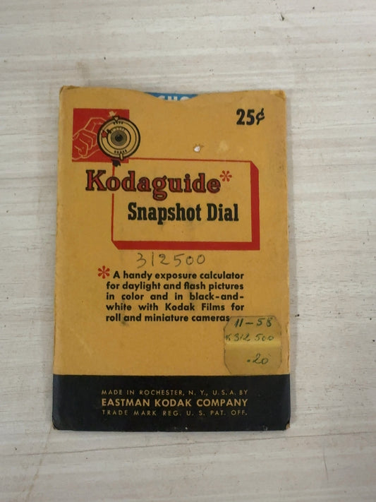 Vintage Kodak Kodaguide Snapshot Dial Exposure Calculator 1958 with Envelope